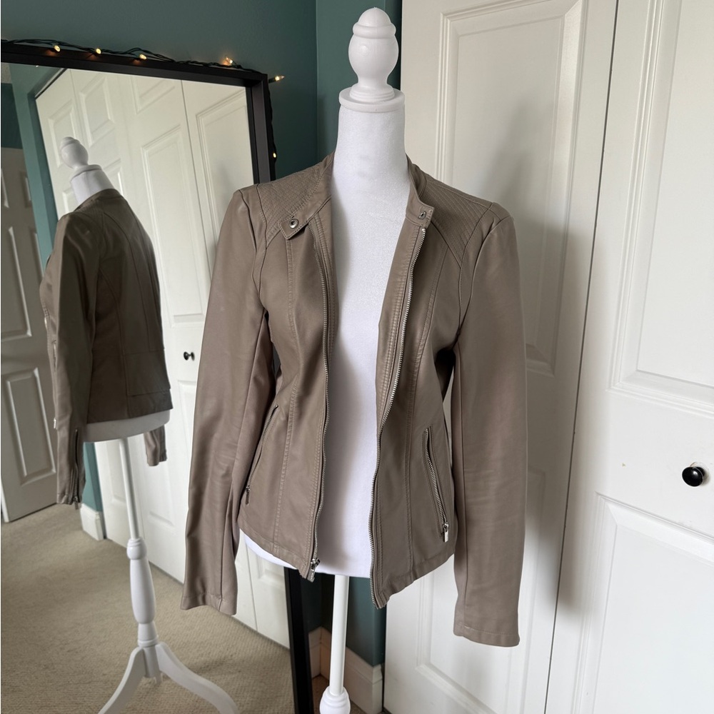 NWOT Express Tan Leather Jacket - size small